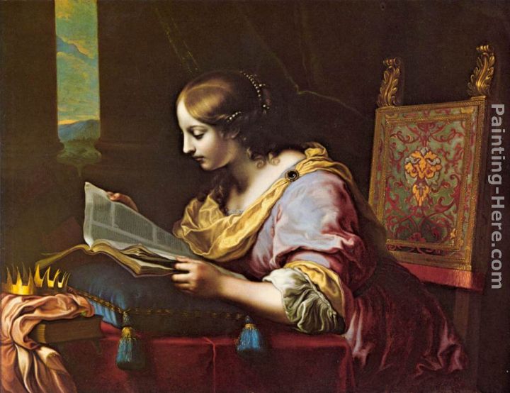 St Catherine Reading a Book painting - Carlo Dolci St Catherine Reading a Book art painting